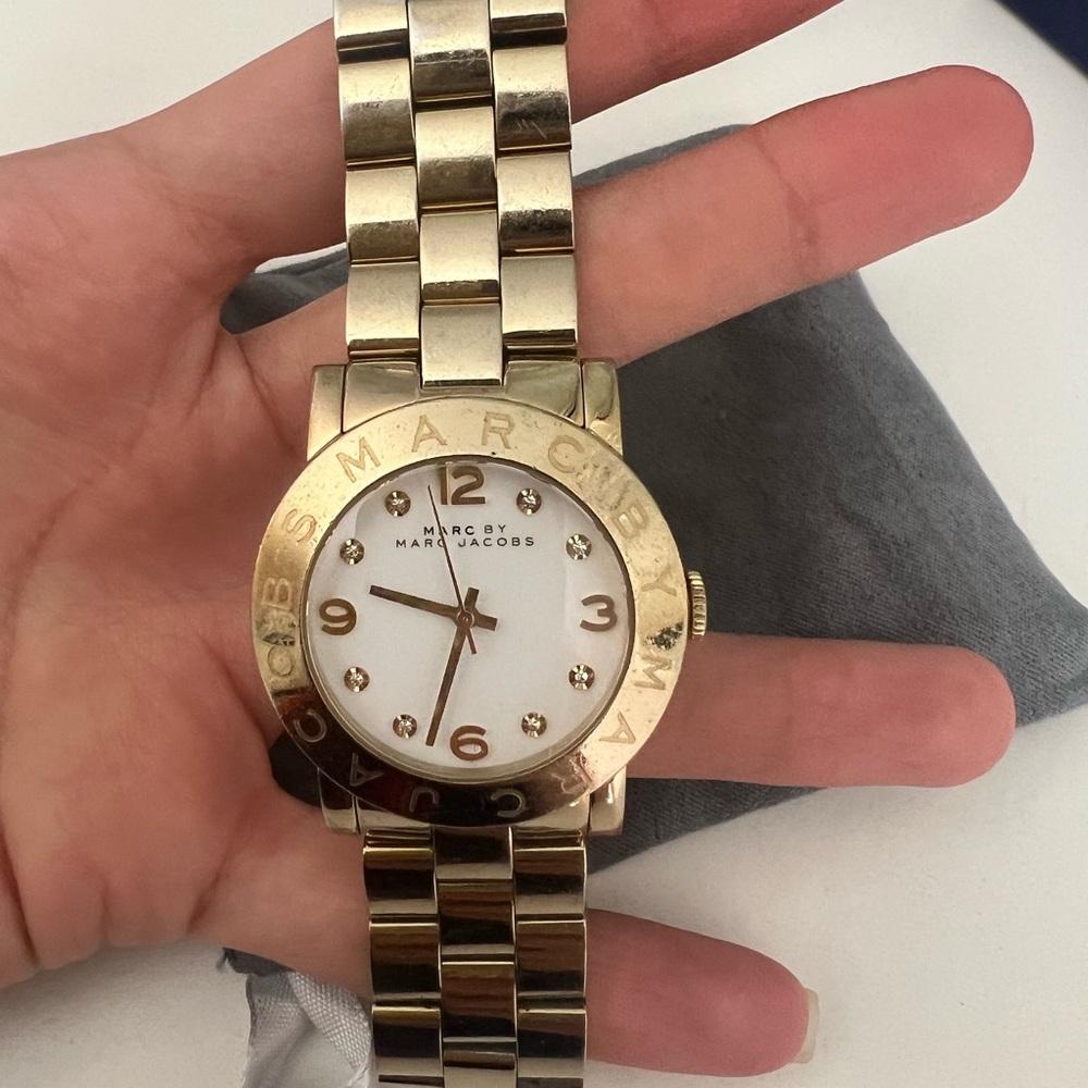 Marc By Marc Jacobs Gold-Tone Watch with White Dial
